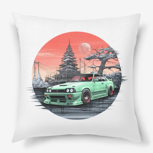 Подушка «Японская машина в круге»