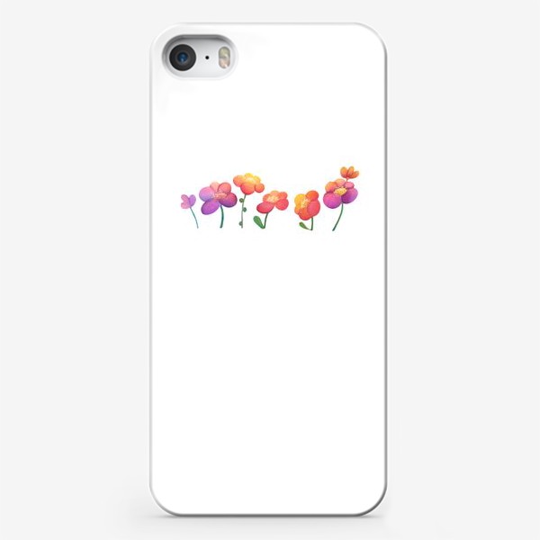 Чехол iPhone «Акварельные цветы разноцветные»