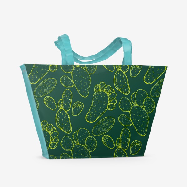 Пляжная сумка «Блюда южных кухонь. Опунция, кактус. Мексиканское растение»
