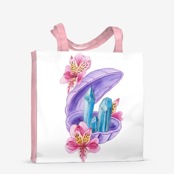 Сумка-шоппер «Ракушка и кристаллы в цветах»