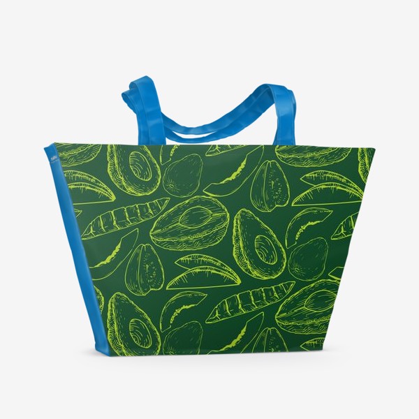 Пляжная сумка «Блюда южных кухонь. Тропические фрукты: манго,авокадо, гуава»