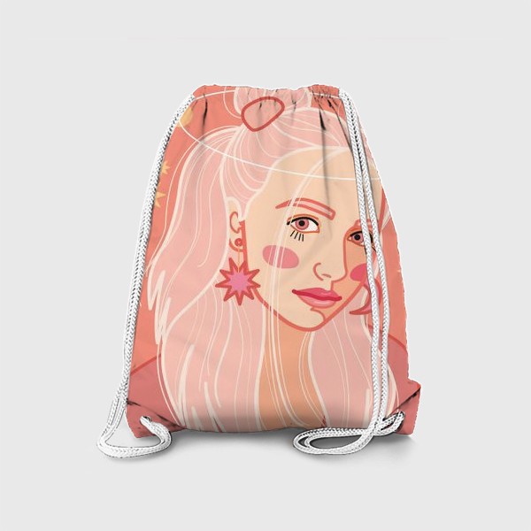 Рюкзак «космическая девушка в нежной цветовой гамме»