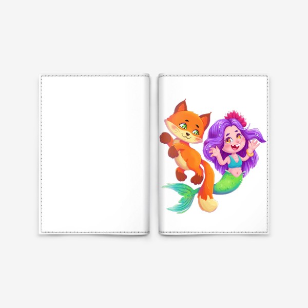 Обложка для паспорта «Лис и русалочка»