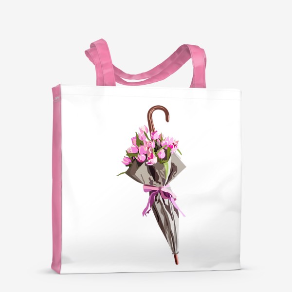 Сумка-шоппер «Зонт с тюльпанами»
