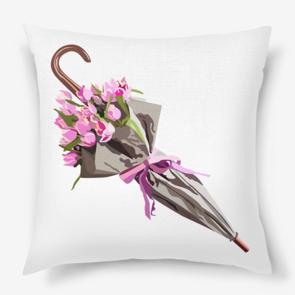 Подушка «Зонт с тюльпанами»