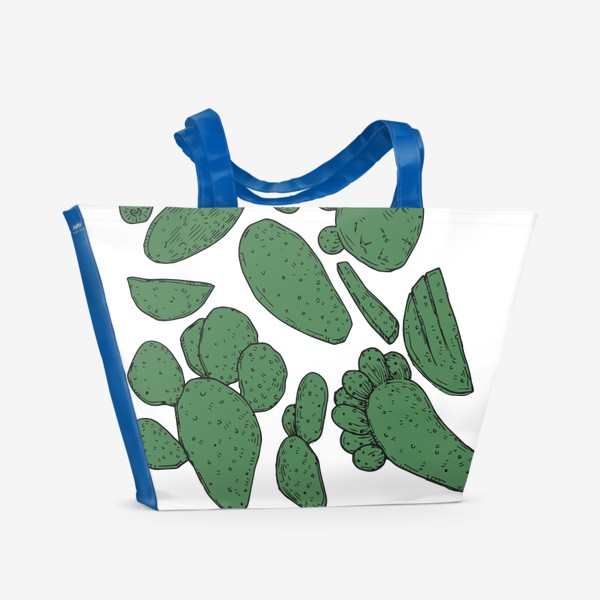 Пляжная сумка «Блюда южных кухонь. Опунция, кактус. Мексиканские растения»