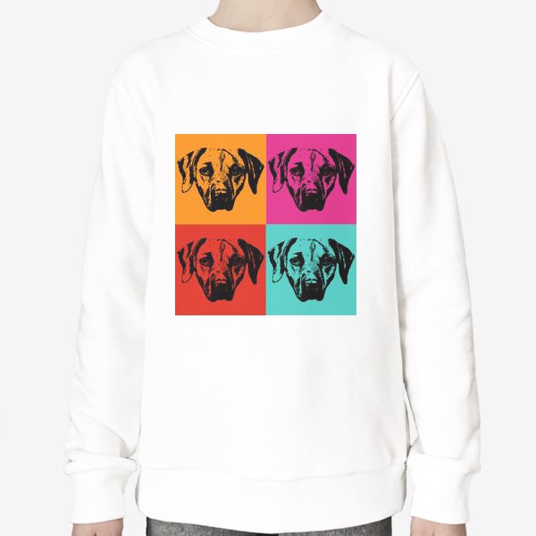 Свитшот «собака. портреты на ярких цветах. для любителей собак и современного искусства»