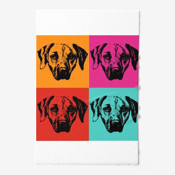 Полотенце «собака. портреты на ярких цветах. для любителей собак и современного искусства»