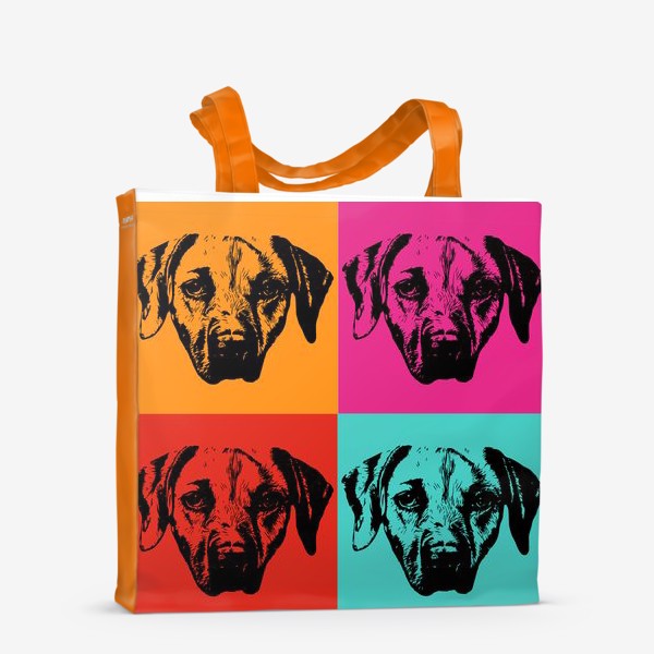 Сумка-шоппер «собака. портреты на ярких цветах. для любителей собак и современного искусства»