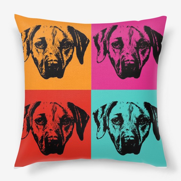 Подушка &laquo;собака. портреты на ярких цветах. для любителей собак и современного искусства&raquo;