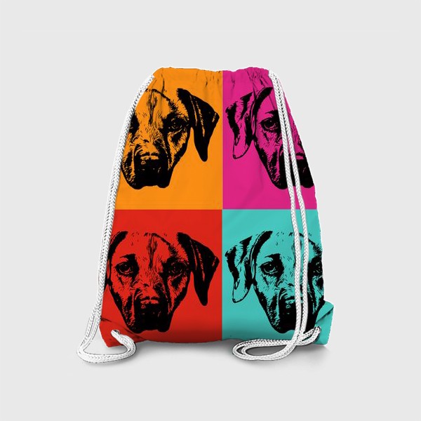 Рюкзак «собака. портреты на ярких цветах. для любителей собак и современного искусства»