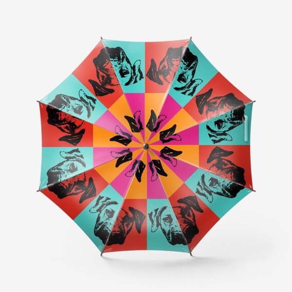 Зонт «собака. портреты на ярких цветах. для любителей собак и современного искусства»