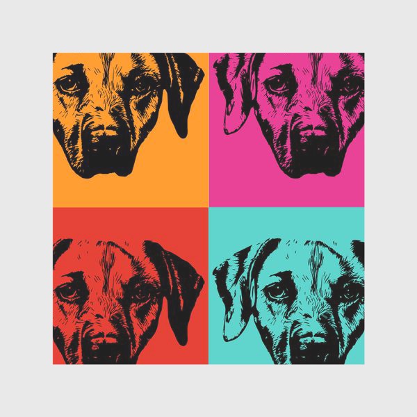 Скатерть «собака. портреты на ярких цветах. для любителей собак и современного искусства»
