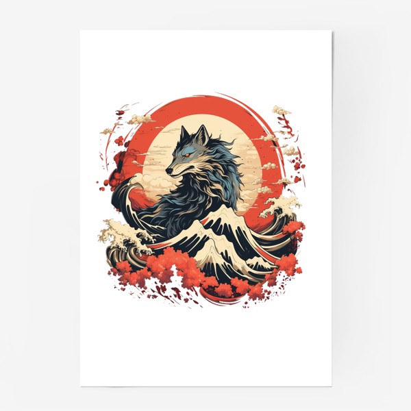 Постер «Волк в японском стиле», купить в интернет-магазине в Москве, автор:  Jack Iden, цена: 610 рублей, 84501.179482.1942165.7084209