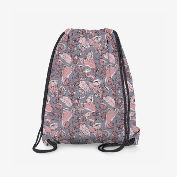 Рюкзак «Цветочный принт с пионами и листьями»