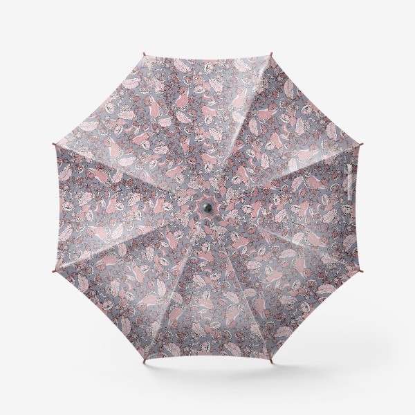 Зонт «Цветочный принт с пионами и листьями»