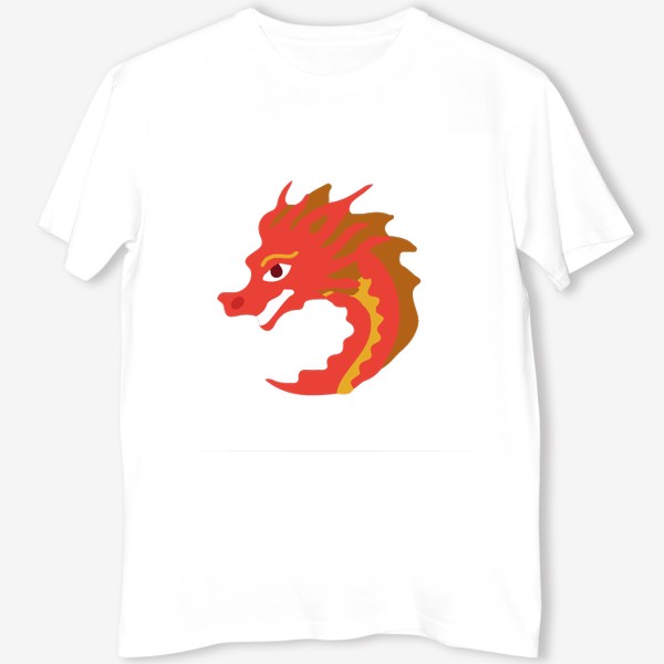 Футболка «дракон красный с золотым китайский»