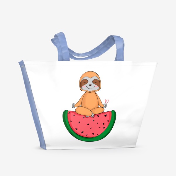 Пляжная сумка «Ленивец на арбузе :)»