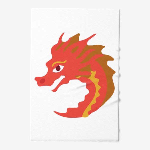 Полотенце «дракон красный с золотым китайский»