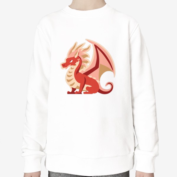 Свитшот «дракон с крыльями красный и золотой китайский»