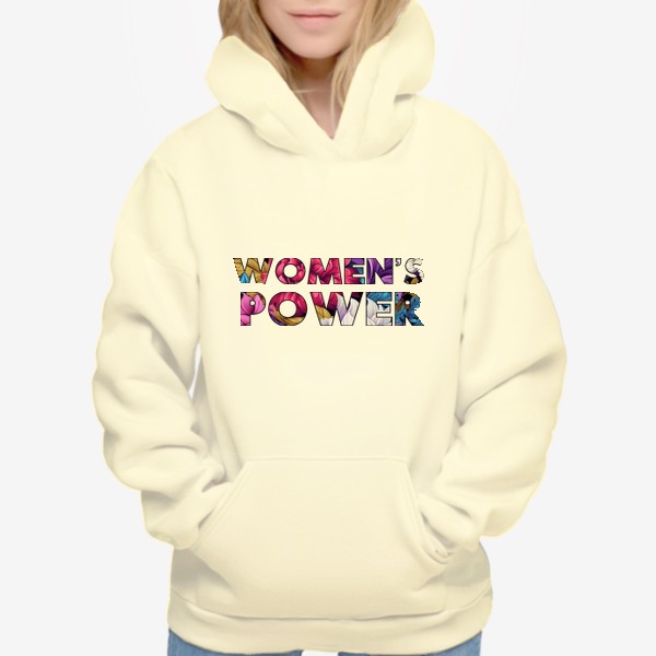 Худи «Women's Power - Надпись с цветами. Женская сила»