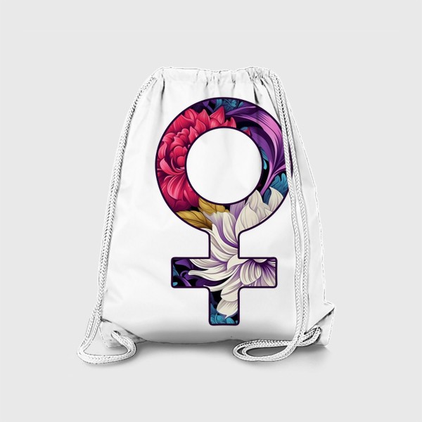 Рюкзак «Символ Венеры. Женский символ с цветами»