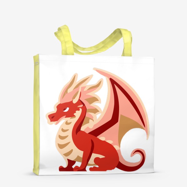 Сумка-шоппер &laquo;дракон с крыльями красный и золотой китайский&raquo;