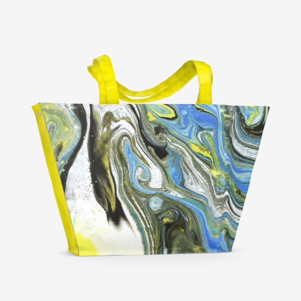 Пляжная сумка «Мечты о море. Потоки голубого и желтого.»