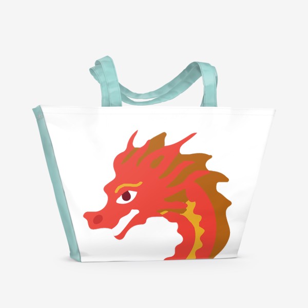 Пляжная сумка «дракон красный с золотым китайский»