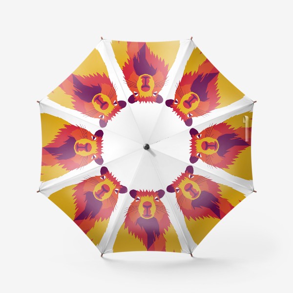 Зонт &laquo;капибара разноцветная минималистичная&raquo;