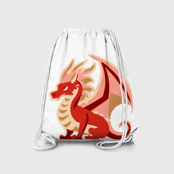 Рюкзак «дракон с крыльями красный и золотой китайский»