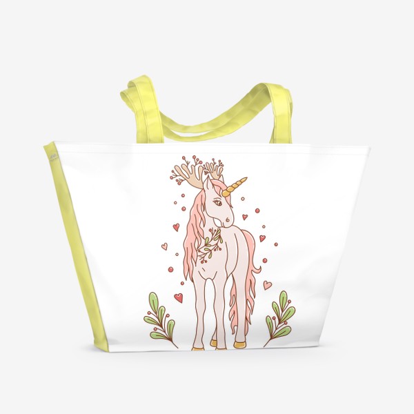 Пляжная сумка «Единорог с рожками »