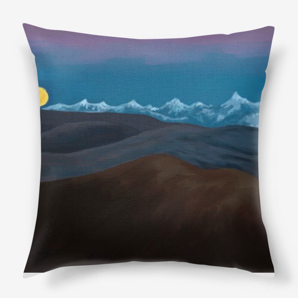 Подушка «Вечер в горах пейзаж»