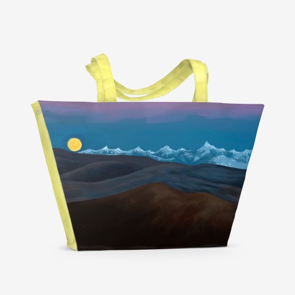 Пляжная сумка «Вечер в горах пейзаж»