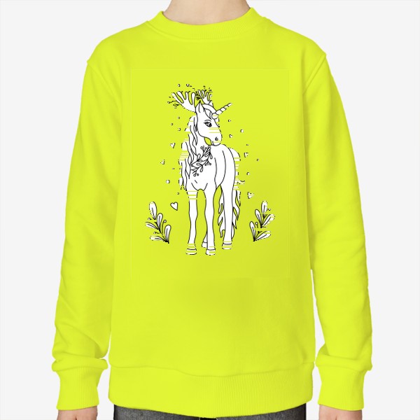 Свитшот «Cute unicorn with deer horns/ Милый единорог с оленьими рожками»