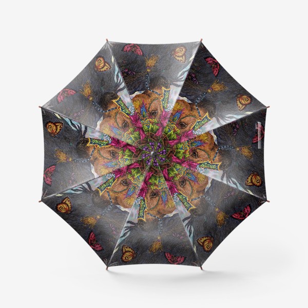 Зонт «Гнедая лошадь и цветы»