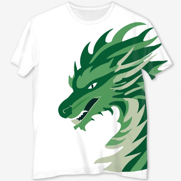 Футболка с полной запечаткой «дракон зеленый китайский»