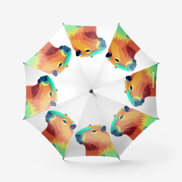 Зонт «капибара разноцветная яркая»