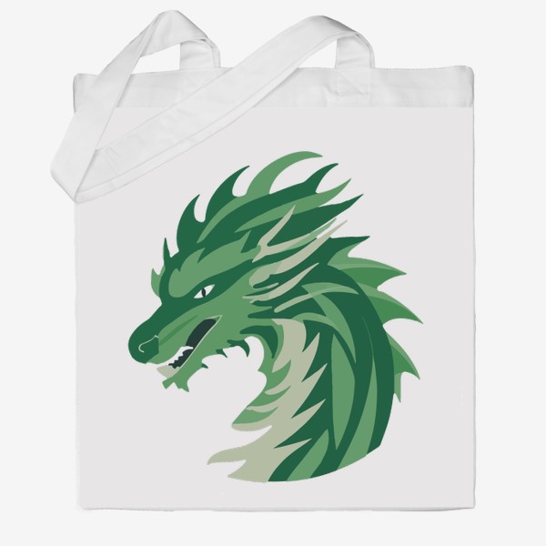 Сумка хб «дракон зеленый китайский»