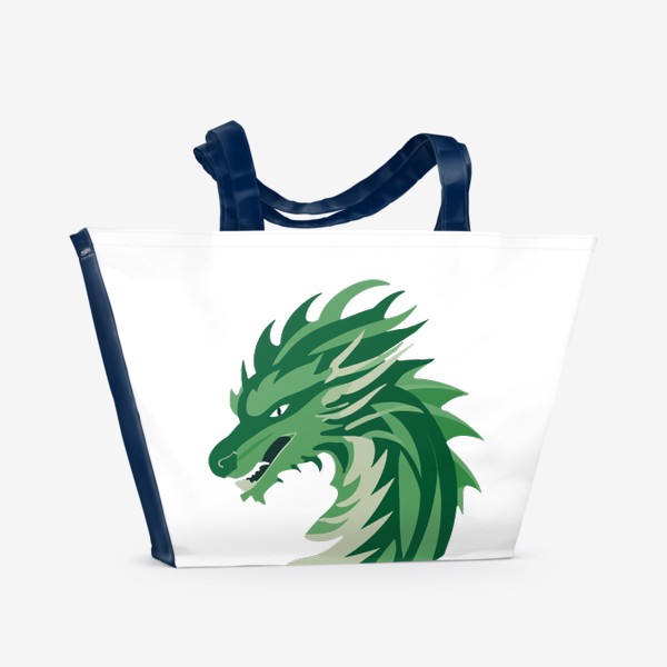 Пляжная сумка «дракон зеленый китайский»
