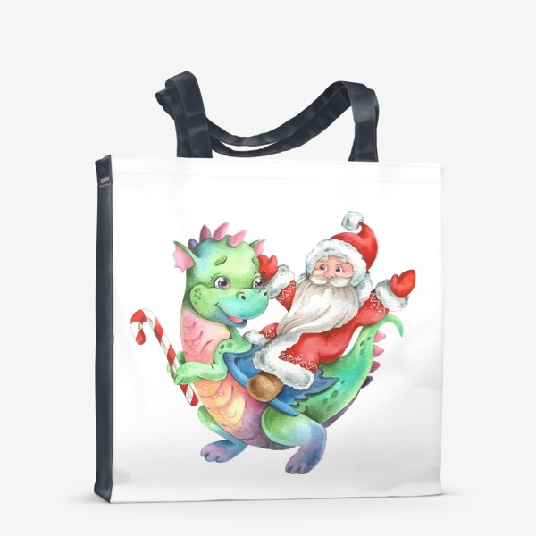 Сумка-шоппер «Дед Мороз на драконе»
