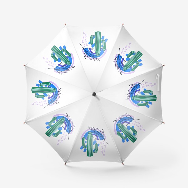 Зонт «Абстрактный принт с кактусом и простыми текстурами»