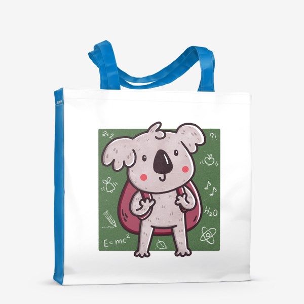 Сумка-шоппер «Милая коала с рюкзаком идет в школу. 1 сентября. День учителя»