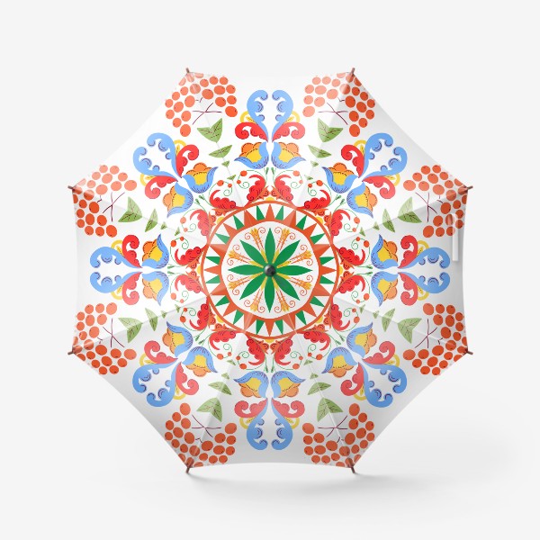 Зонт «Рябина с элементами росписи»