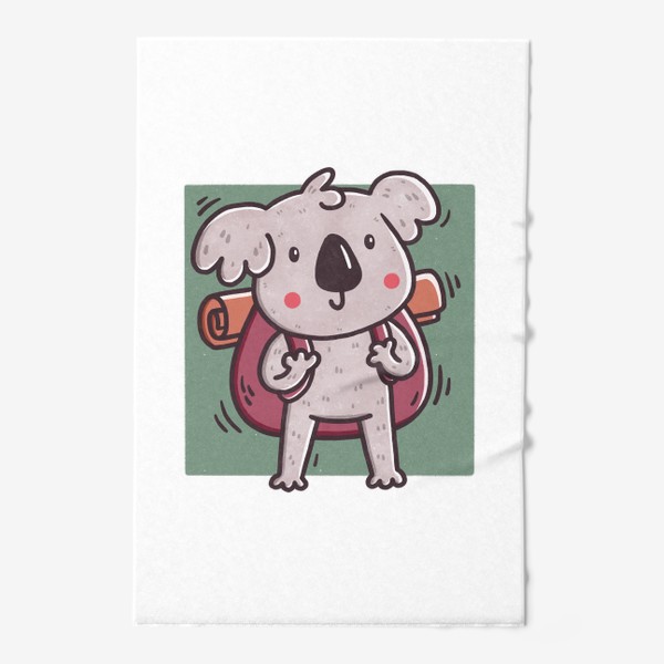 Полотенце «Милая коала с рюкзаком - путешественник. Туризм»