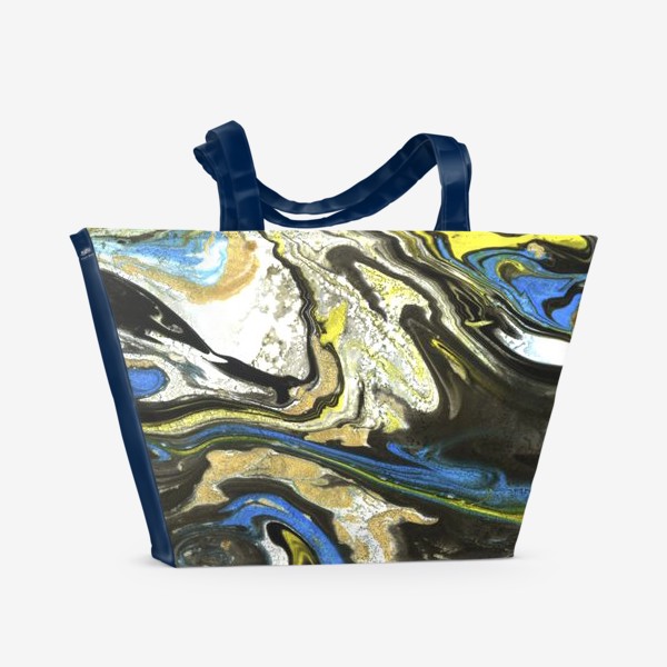 Пляжная сумка «Красочные разводы. Мрамор в ярких цветах.»