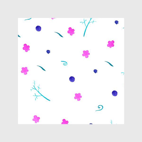 Шторы «бесшовный узор акварелью - мелкие цветы на белом фоне»