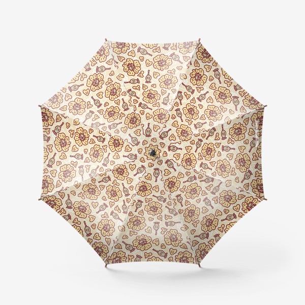 Зонт «Маки, нежный бежевый»