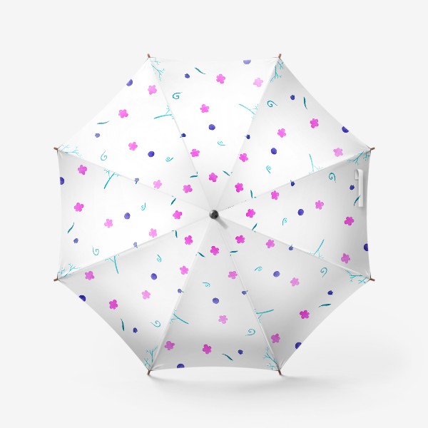 Зонт «бесшовный узор акварелью - мелкие цветы на белом фоне»
