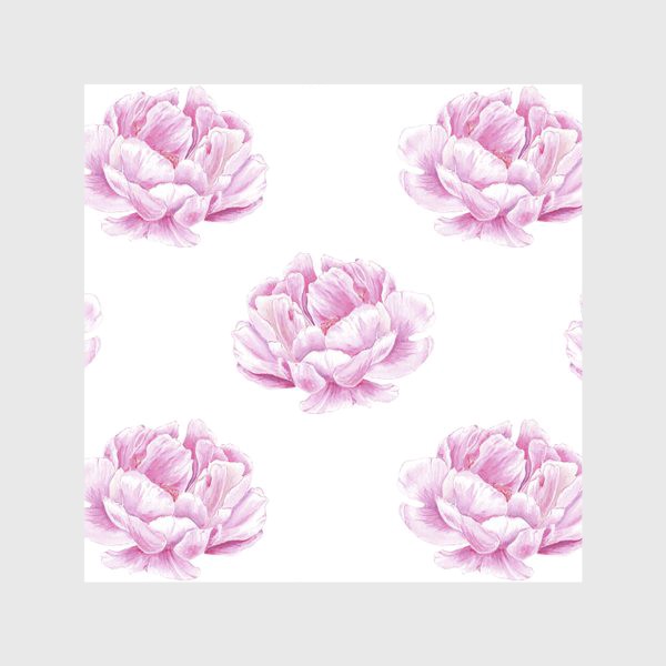 Скатерть «Розовые пионы на белом»